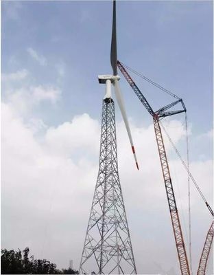 【产品】国内首台低风速120m桁架塔架机组吊装成功